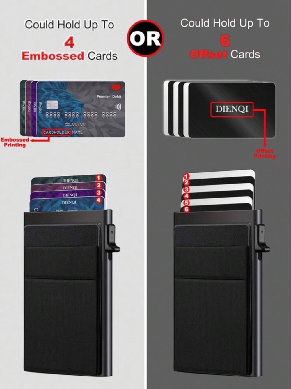 Slim RFID Blocking Card Wallet - Black - Picture 2 of 5